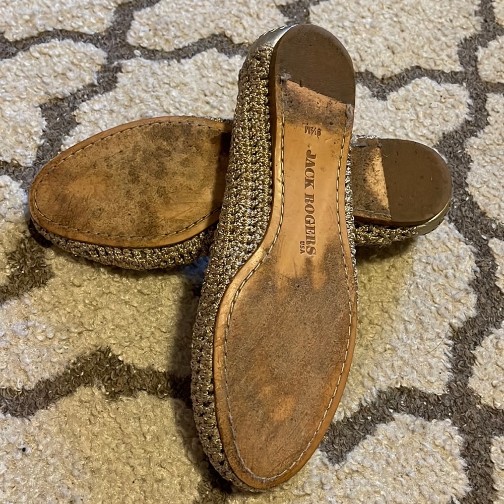 Gold Jack Rogers ballet slippers, flats. - Picture 5 of 7
